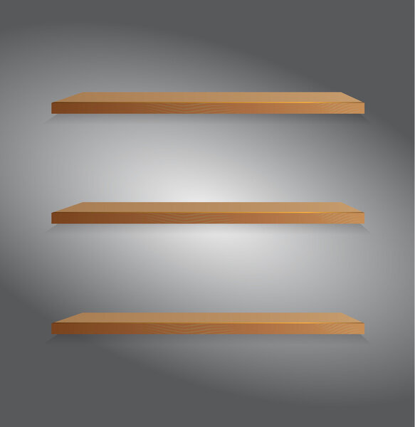 Vector wooden shelf