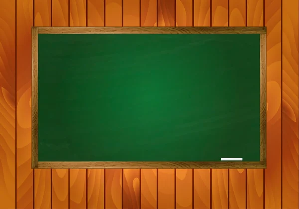Tableau noir de l'école sur fond en bois — Image vectorielle