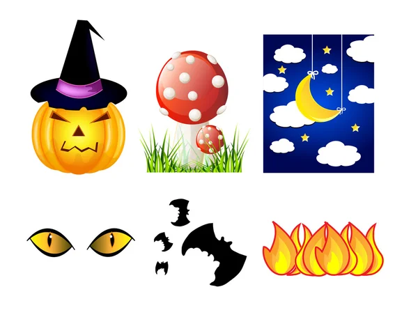 Vector halloween icono conjunto — Vector de stock