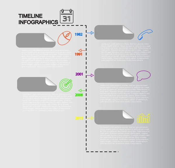 Infográficos da linha do tempo vetorial —  Vetores de Stock