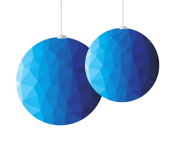 Blue polygon christmas decoration — Stock Vector