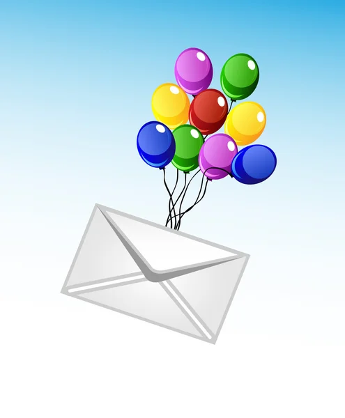 Vector envelop en ballonnen — Stockvector