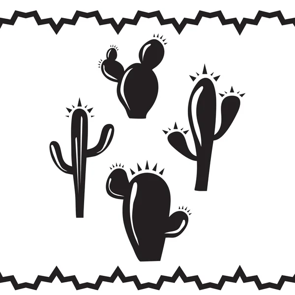 Cactus Silhouettes — Stock Vector