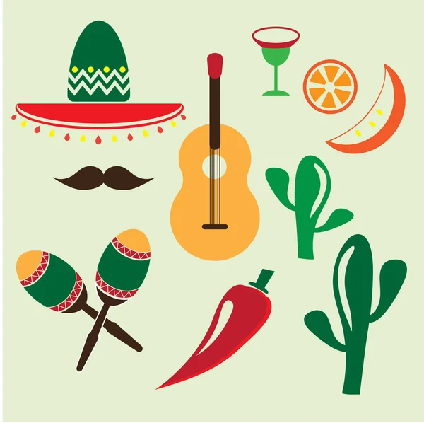 Mexico icons set — Stockvector