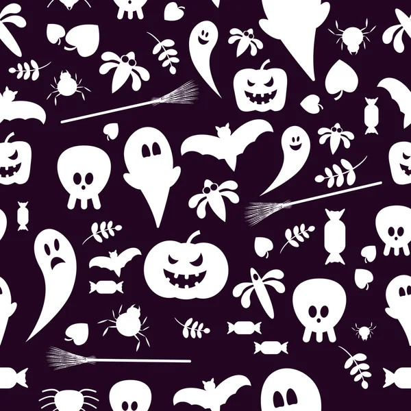 Modèles sans couture de symboles Halloween — Image vectorielle