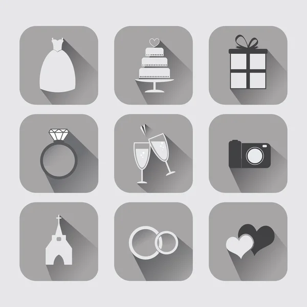 Wedding Icons — Stock Vector