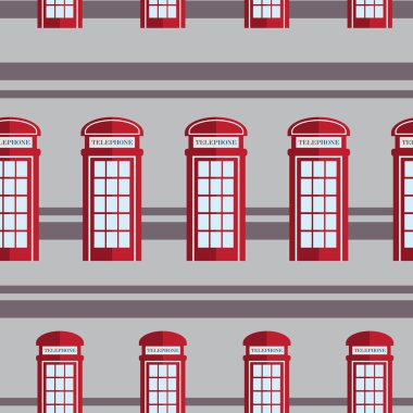 Kırmızı telefon kutusu seamless modeli