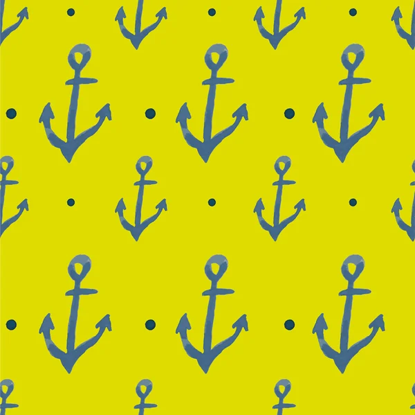 Vector pattern with anchors — Stock Vector