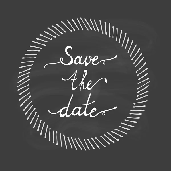 Save the date hand lettering — Stock Vector