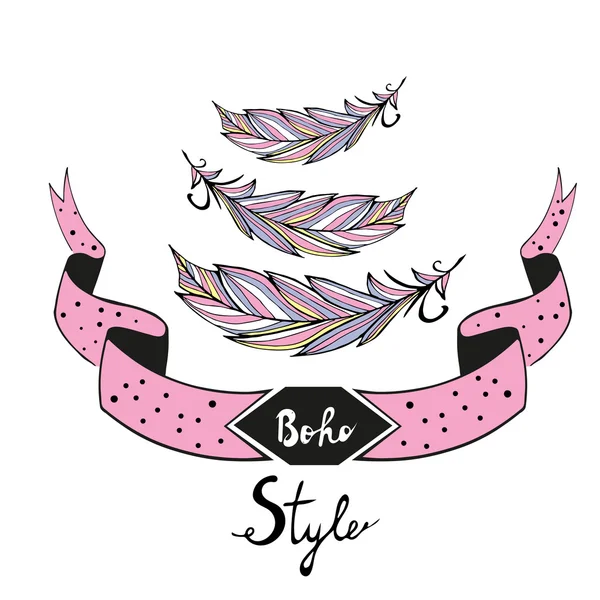 Boho estilo vetor illustation —  Vetores de Stock