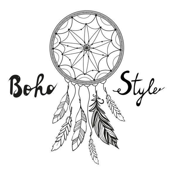 Atrapador de sueños indio. Estilo boho — Archivo Imágenes Vectoriales