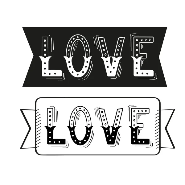 Amore mano lettering — Vettoriale Stock