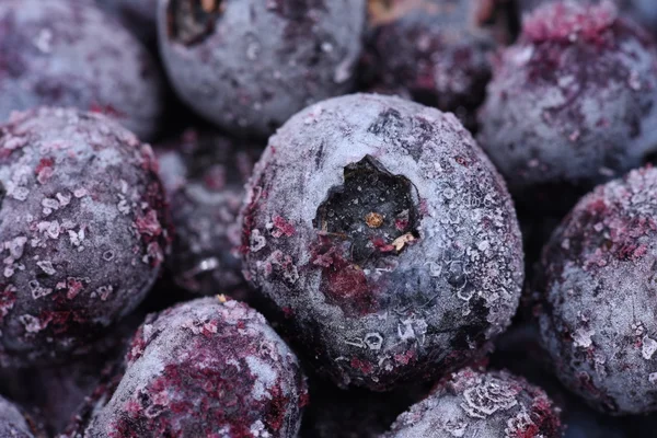Yaban mersini ile seçici odak dondurulmuş meyveler — Stok fotoğraf
