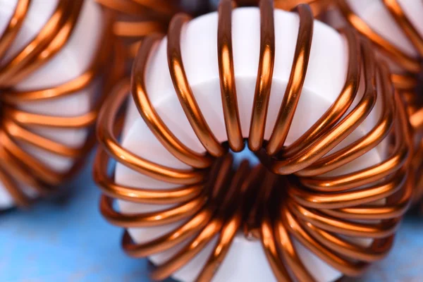 Macro of a copper coils — Stock Photo, Image