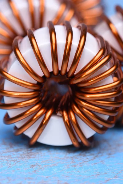 Macro of a copper coils — Stock Photo, Image