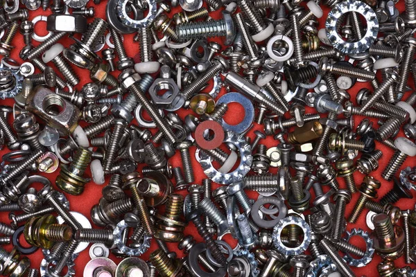 Bolts screws nuts and washers — Stock Photo, Image