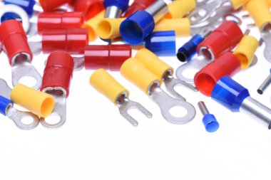 Crimp terminals isolated on background clipart