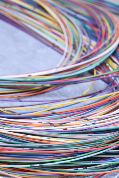 Cable multicolor de telecomunicaciones — Foto de Stock