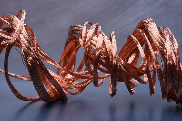 Conceito de fio de cobre de desenvolvimento da indústria — Fotografia de Stock
