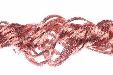 İzole üzerinde arka plan bakır teller