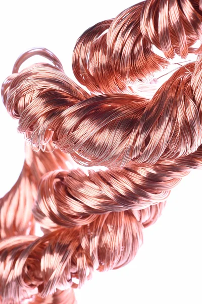 Copper wires isolated on background — Stock Photo, Image