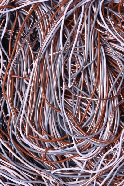 Vértes színes kábelek és vezetékek — Stock Fotó