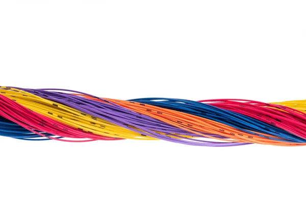 Bunte Kabel Isoliert Auf Weißem Hintergrund — Stockfoto