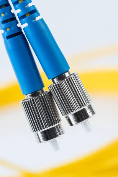 Macro Photo Fiber Optic Single Mode Patch Cord Connector Type — Stock Photo, Image