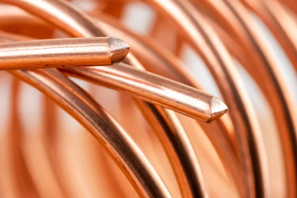 Macro Copper Wire Isolated White Background — Stock Photo, Image