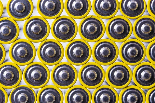 Alkaline Battery Size Rows Top View — Stock Photo, Image