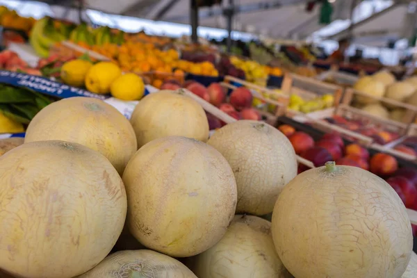 Italský Hladká Kůže Meloun Pouličním Trhu Padově — Stock fotografie