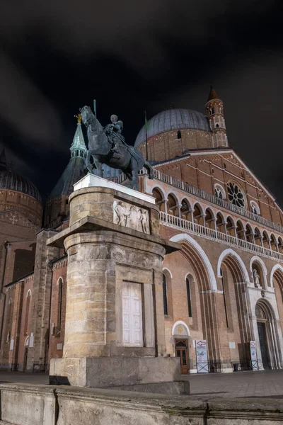 Vista Notturna Basilica Sant Antonio Padova — Foto Stock