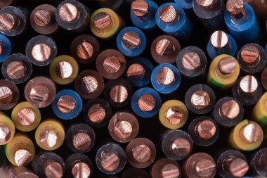 Elektriksel bakır tel kesiti arkaplanı