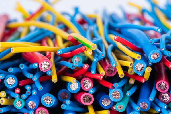 Elektrische Installatie Koperen Kabel Close — Stockfoto