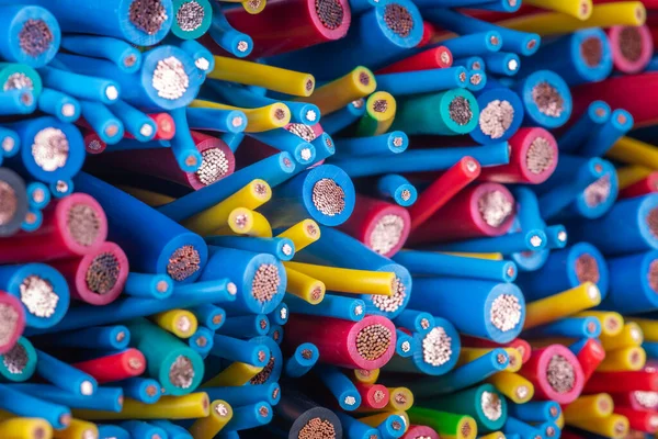 Gekleurde Elektrische Koperkabel Draad — Stockfoto