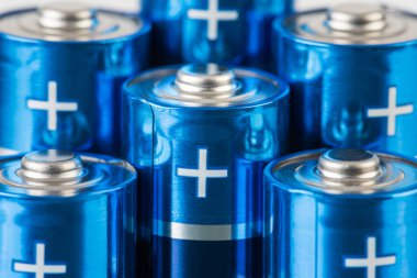 Alkalin batarya AA boyutu makro görünüm kümesi