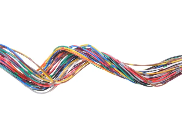 彩色电子计算机电缆 — 图库照片