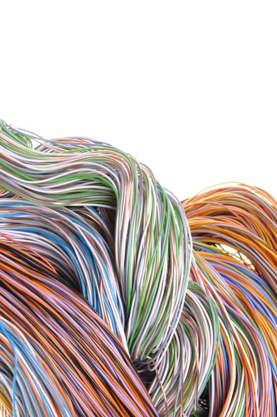 Многоцветный сетевой кабель — стоковое фото