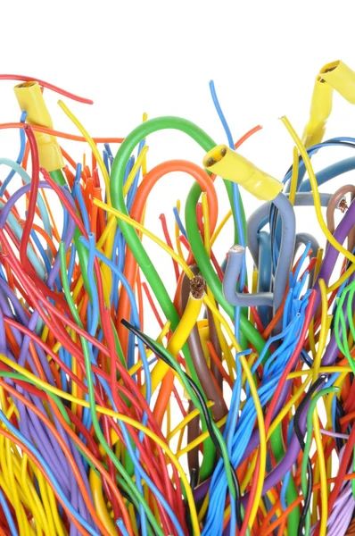 Cabos elétricos coloridos — Fotografia de Stock