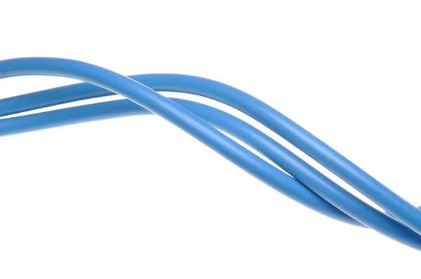Blauwe elektrische kabels — Stockfoto