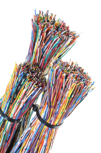 Wires with cable ties — Stock Photo, Image