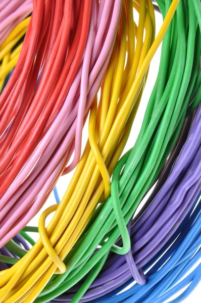 Manojos de cables de colores eléctricos —  Fotos de Stock