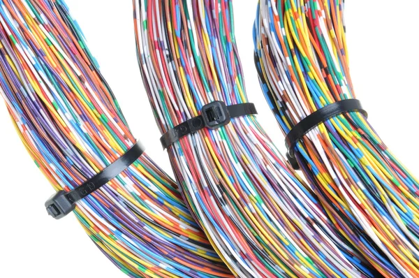 Wires with cable ties Royalty Free Stock Photos