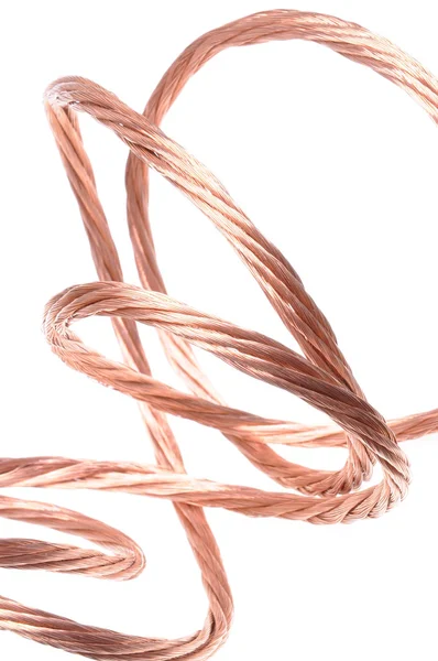 Fio de cobre isolado em branco — Fotografia de Stock
