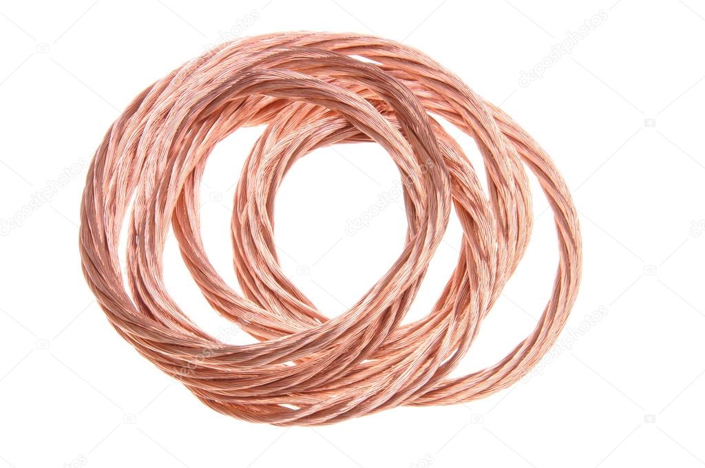 Copper wire isolated on white