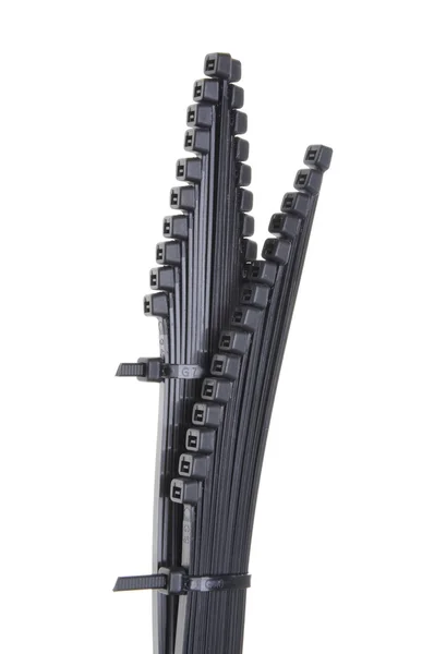 Set of black cable ties — Stock Photo, Image