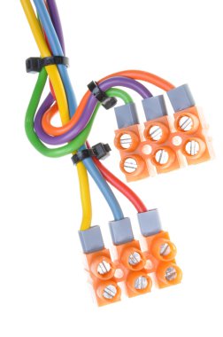 Renk elektrik kabloları ile Yay Baskılı Klemensler