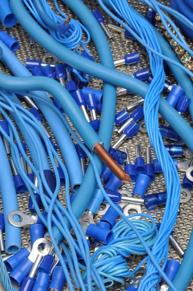 Kable i komponent elektryczny zestaw — Zdjęcie stockowe