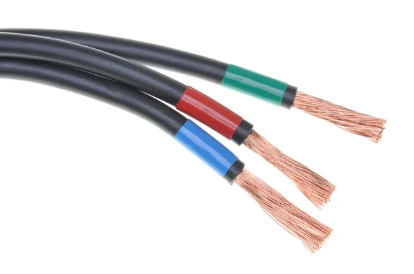 Használt elektromos vezetékek telepítése kábel — Stock Fotó