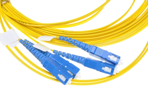 Plugue de cabo de patch de fibra óptica — Fotografia de Stock